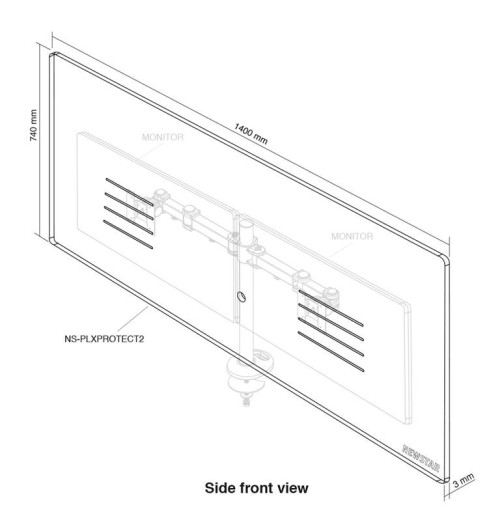 Neomounts NS-GLSPROTECT2 - osłona do monitorów 139x74 cm