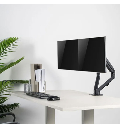 Neomounts FPMA-D650D - uchwyt / stojak biurkowy do dwóch monitorów 17" - 27"
