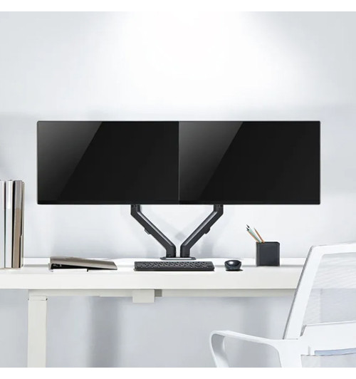 Neomounts FPMA-D650D - uchwyt / stojak biurkowy do dwóch monitorów 17" - 27"