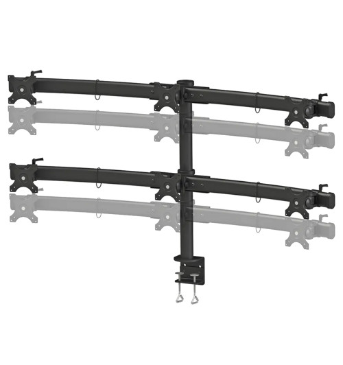 Neomounts FPMA-D700D6 - uchwyt / stojak biurkowy do sześciu monitorów 19" - 27"