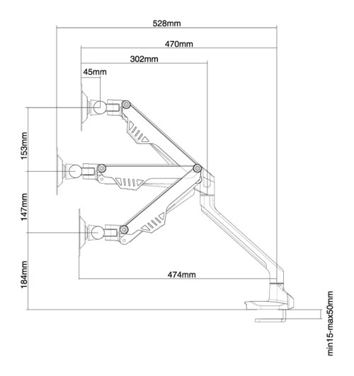 Neomounts FPMA-D750 - uchwyt / stojak biurkowy do monitora 10" - 32"