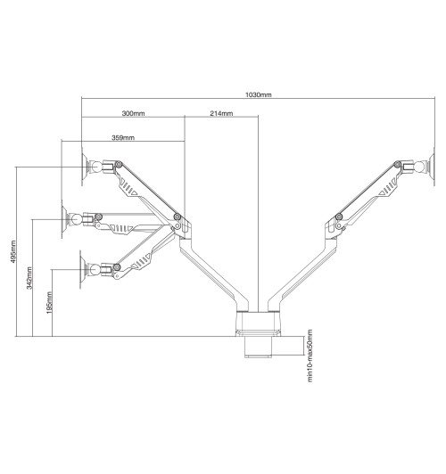 Neomounts FPMA-D750D - uchwyt / stojak biurkowy do dwóch monitorów 10" - 32"
