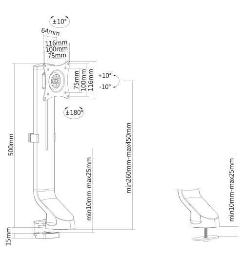Neomounts FPMA-D860 - uchwyt / stojak biurkowy do monitora 10" - 32"