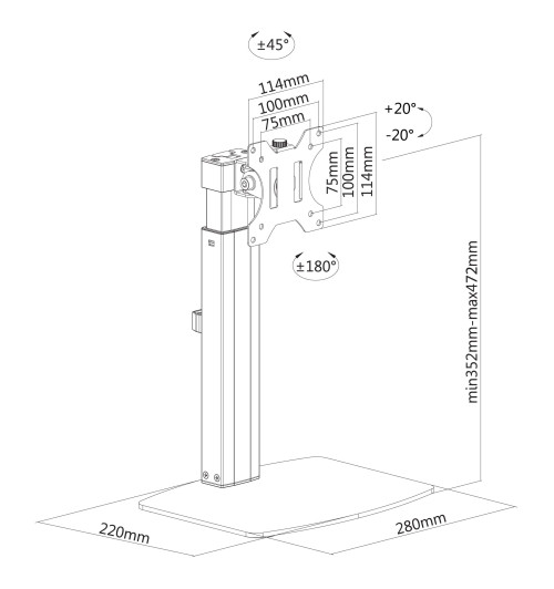 Neomounts FPMA-D865 - uchwyt / stojak biurkowy do monitora 10" - 32"