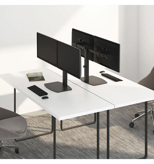 Neomounts FPMA-D865D - uchwyt / stojak biurkowy do dwóch monitorów 10" - 27"
