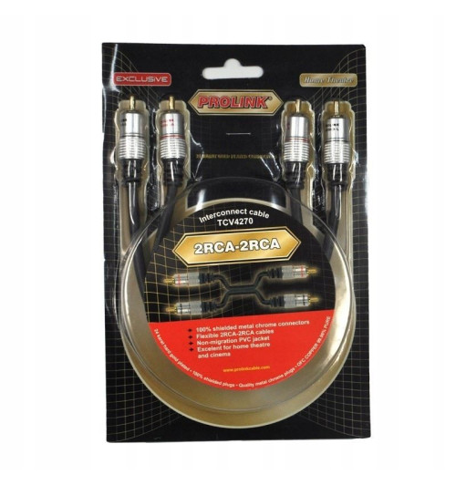 Zestaw: Adapter odbiornik Bluetooth 5.1 z aptX Ugreen + kabel 2 RCA - 2 RCA Prolink TCV 4270 1,8m