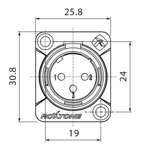 Roxtone RX3MD-NS - Gniazdo panelowe XLR męskie