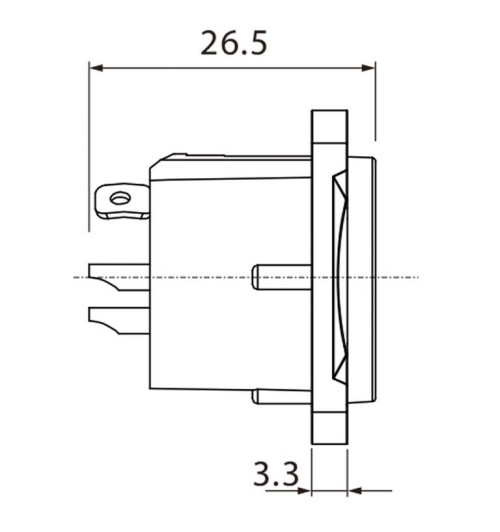 Roxtone RX3MD-NS - Gniazdo panelowe XLR męskie