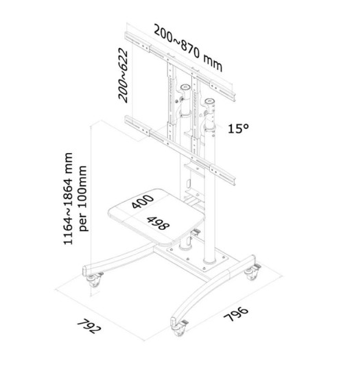 Neomounts PLASMA-M2000E - mobilny stojak podłogowy do TV 37" - 85"