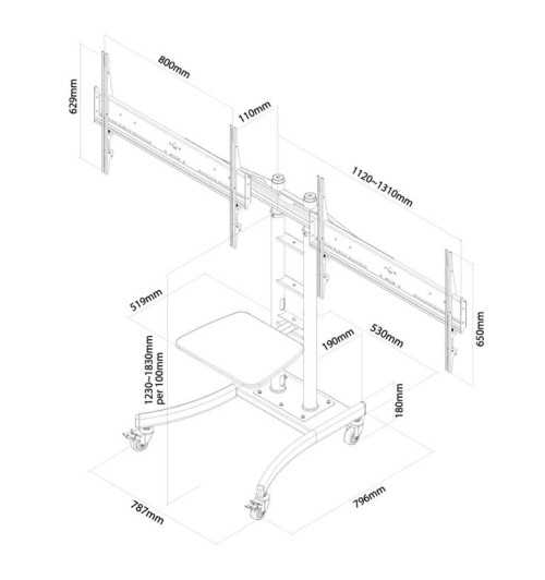 Neomounts PLASMA-M2000ED - mobilny stojak do ekranów 42" - 70"