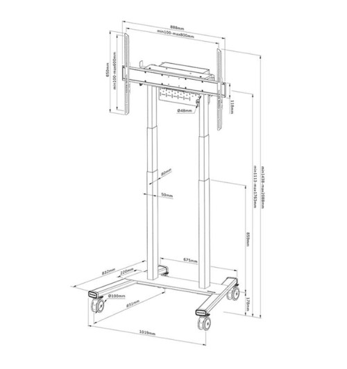 Neomounts FL55-875 - mobilny stojak do ekranów 37" - 100"