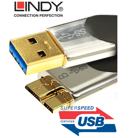 Kabel USB 3.0 typu A - micro B Lindy