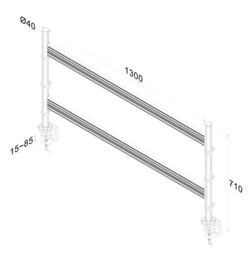 Neomounts FPMA-DTB200 - toolbar / uchwyt biurkowy na 6 monitorów 10 - 24"
