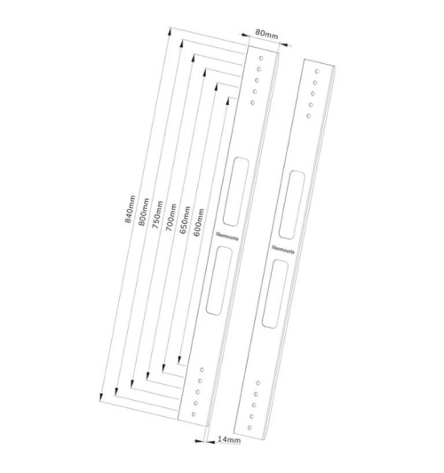 Neomounts AWL-250BL18 - zestaw rozszerzający do montażu ściennego