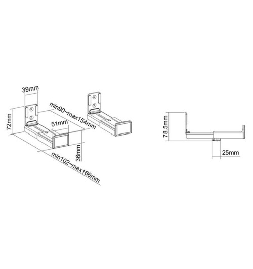 Neomounts AWL29-550BL1 - uchwyt ścienny na soundbar