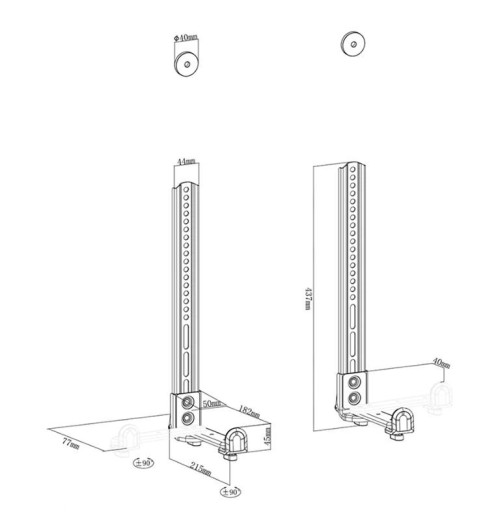 Neomounts AWL29-650BL1 - uchwyt ścienny na głośniki / soundbar / videobar