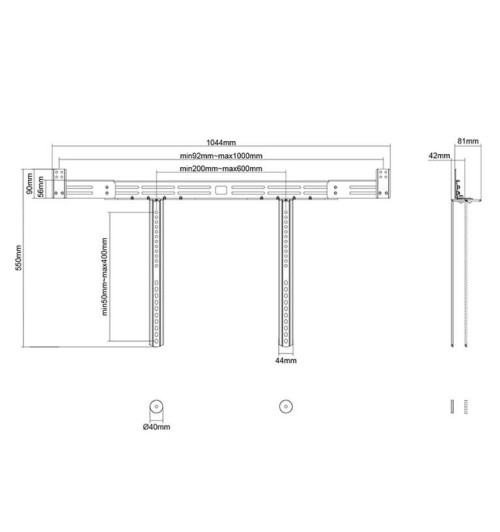 Neomounts AWL29-750BL1 - uchwyt ścienny na głośniki / soundbar / videobar