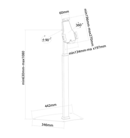 Neomounts TABLET-S200SILVER - stojak / uchwyt na tablet