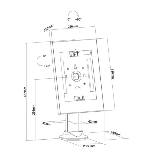 Neomounts DS15-640WH1 - uchwyt do tabletu na biurko