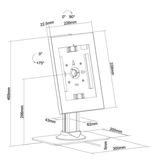 Neomounts DS15-650WH1 - uchwyt do tabletu na biurko