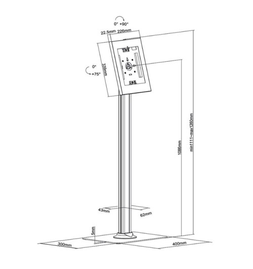 Neomounts FL15-650WH1 - uchwyt / stojak do tabletu