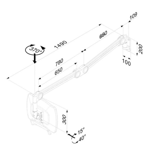 Neomounts FPMA-HAW200 - Uchwyt ścienny do monitora medycznego