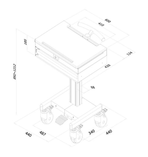 Neomounts MED-MW100 - Mobilny wózek pod laptop, klawiaturę i mysz
