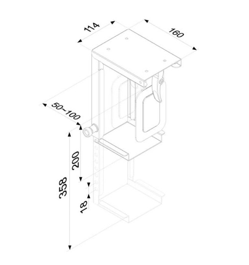 Neomounts CPU-D075BLACK - Uchwyt biurkowy do komputera