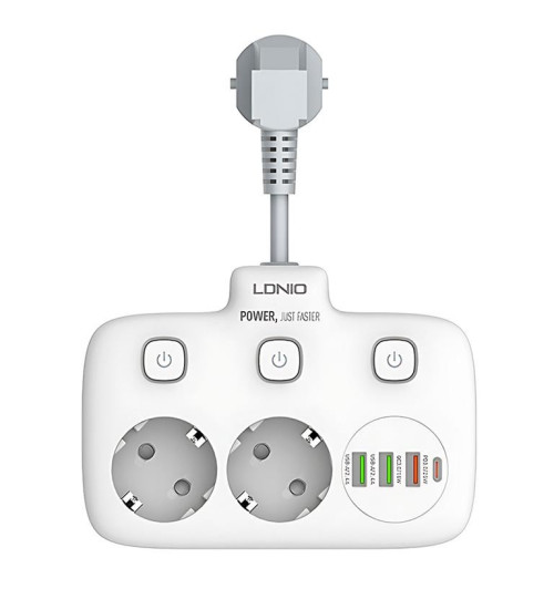 Ldnio SE2435 - listwa zasilająca 2 gniazda + USB