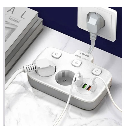 Ldnio SE2435 - listwa zasilająca 2 gniazda + USB