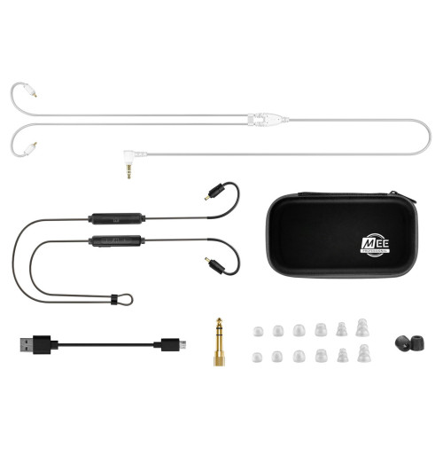 MEE Audio Combo Pack M6 PRO 2nd Generation + BTC2 - Słuchawki dokanałowe z adapterem Bluetooth