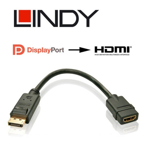 Konwerter DisplayPort - HDMI Lindy 41005