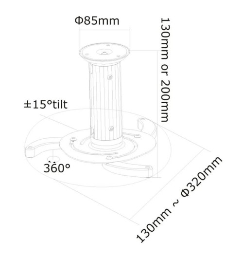 Neomounts BEAMER-C80 - Uchwyt sufitowy do projektora