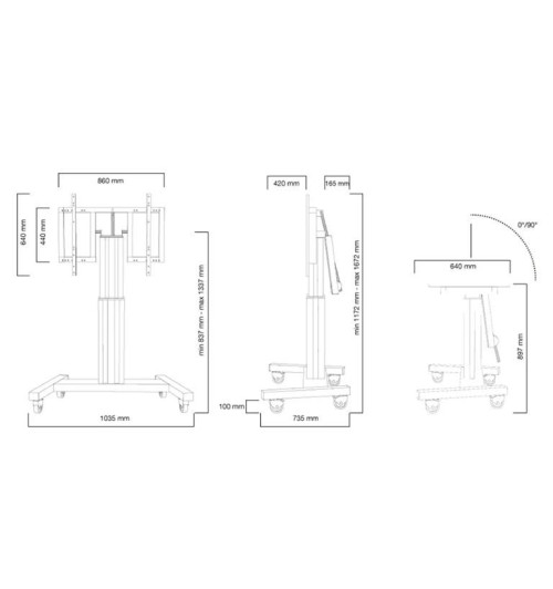 Neomounts PLASMA-M2500T - Mobilny wózek / stojak do ekranów 42" - 100"