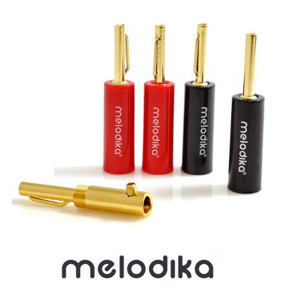 Pozłacane wtyki bananowe Melodika MDBAN4 komplet 4 sztuki