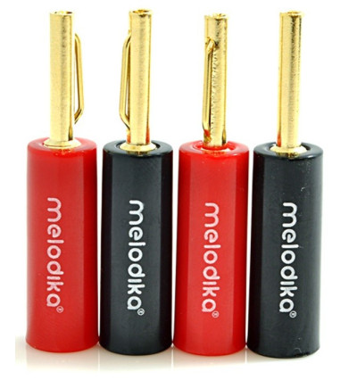 Pozłacane wtyki bananowe Melodika MDBAN4 komplet 4 sztuki