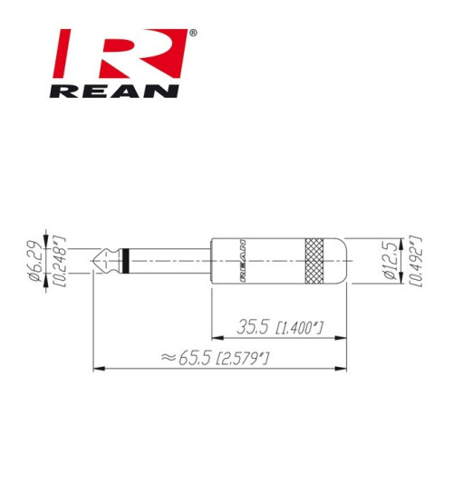 Wtyk Jack 6.3mm MONO REAN / Neutrik NYS 201