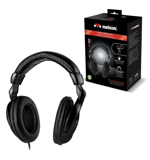Meliconi HP50 plus - Przewodowe słuchawki nauszne do telewizora