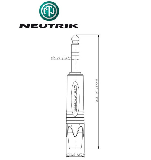 Wtyk Jack STEREO 6.3 mm męski Neutrik NP3X-BAG