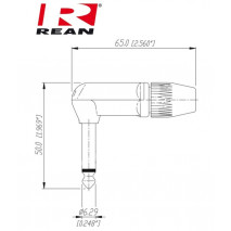 Wtyk Jack 6.3mm MONO kątowy REAN / Neutrik NYS 207
