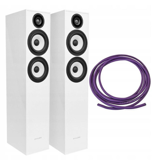 Pylon Audio Pearl 25 Biały HG – Kolumny podłogowe (para) + kabel Melodika MDC2250 5m GRATIS