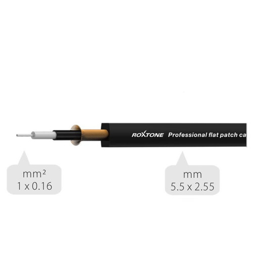 Roxtone FPJJ100L0001 - Kabel instrumentalny 10 cm wtyk Jack 6.3 mm