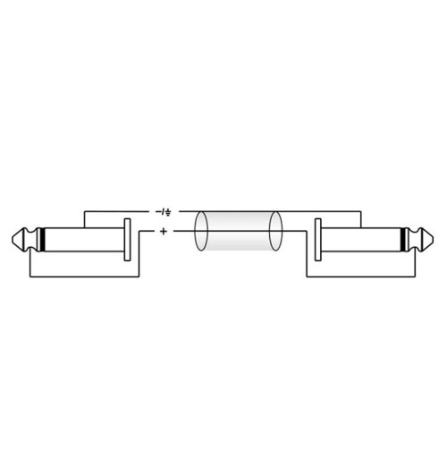 Roxtone FPJJ100L0001 - Kabel instrumentalny 10 cm wtyk Jack 6.3 mm