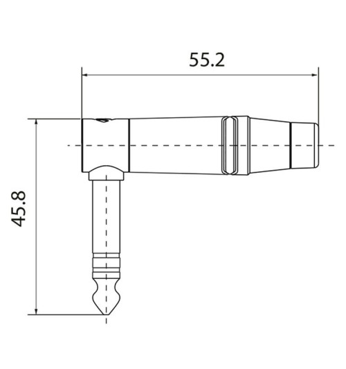 Roxtone RJ3RPP-NS-BG - Wtyk kątowy mini Jack 3,5 mm stereo