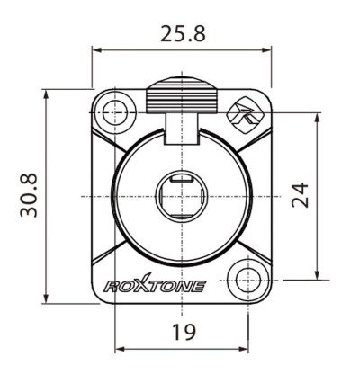 Roxtone RJ3FD-BT - Gniazdo panelowe Jack 6,3 mm stereo