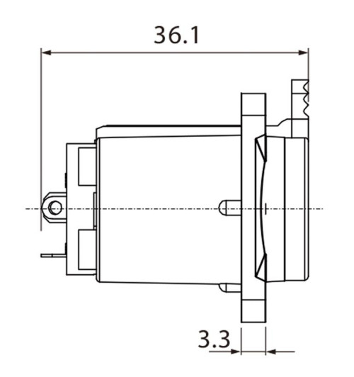 Roxtone RJ3FD-BT - Gniazdo panelowe Jack 6,3 mm stereo