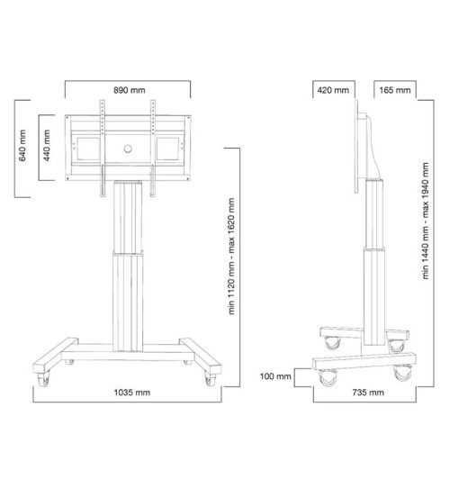 Neomounts PLASMA-M2500 - Mobilny wózek / stojak do ekranów 42" - 100"