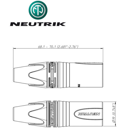 Wtyk XLR 3-pinowy męski Neutrik NC3MXX-B