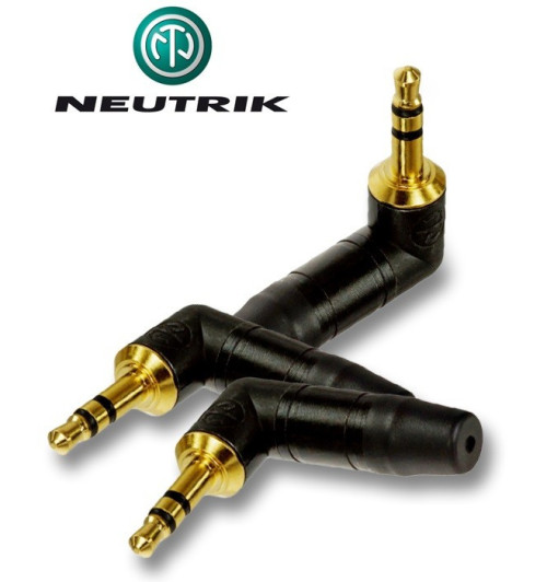 Kątowy wtyk mini Jack STEREO 3.5 mm męski Neutrik NTP3RC-B
