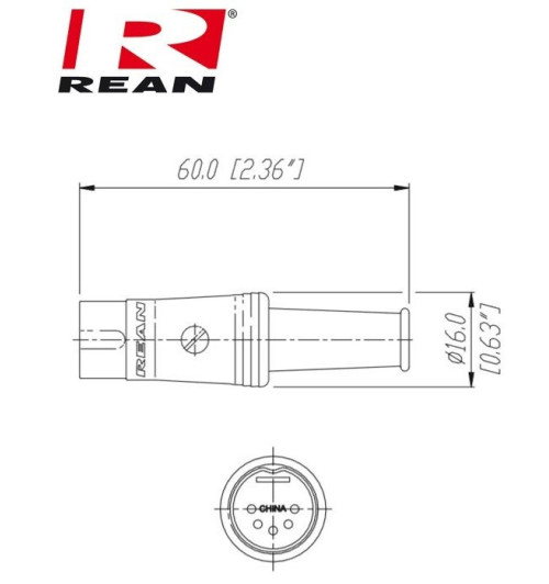 Niklowany wtyk DIN 5 REAN / Neutrik NYS 322